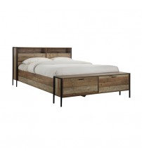 Mascot Queen With Storage Particle Board Bed Frame in Oak Colour